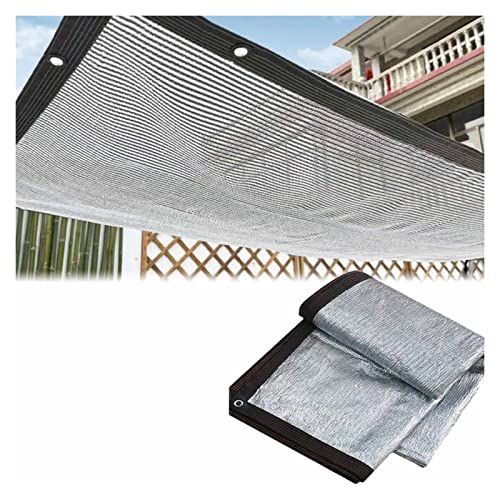 Schattennetz Aluminium 99% mit Ösen, UV-Wärmeschutzabdeckung Auto, Sonnenschutzgewebe, Schutzabdeckung for Terrassenpflanzen, Gewächshaus, Hühnerstall, Veranda ( Color : Silver , Size : 2x3m/6.6x9.8ft von KMILIA