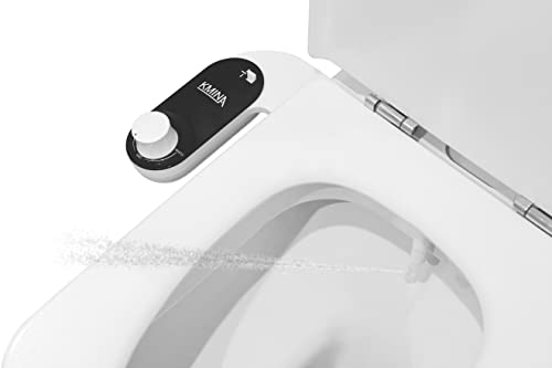 KMINA - Bidet Aufsatz für Toilette Kaltwasser (Schlauchlänge 80 cm), Bidet Toilettensitz, Bidet Einsatz für Toilette WC, Bidet WC Dusche, Bidet Toilettenaufsatz, Nicht Elektrisch, Schwarz von KMINA