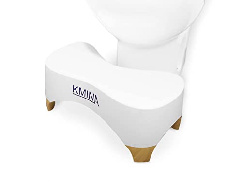 KMINA - Toilettenhocker Erwachsene Weiß (18cm groß), WC Hocker für Senioren, rutschfest Klohocker Erwachsene, Fußstütze für Toilette, Hocker für Toilettengang, Trittbrett WC von KMINA