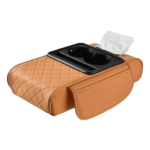 KMJGQWSC Auto Armlehnenkastenschutz für Jeep Commander 2006-2010,Mittelkonsole Mit GeträNkehalter ArmlehnenbezüGe Verdickter Schwammbaumwolle Kern,A-Yellow von KMJGQWSC
