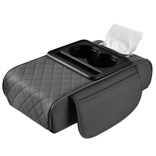 KMJGQWSC Auto Armlehnenkastenschutz für Jeep Wrangler 2018-2025(with Cup Holder),Mittelkonsole Mit GeträNkehalter ArmlehnenbezüGe Verdickter Schwammbaumwolle Kern,A-Grey von KMJGQWSC