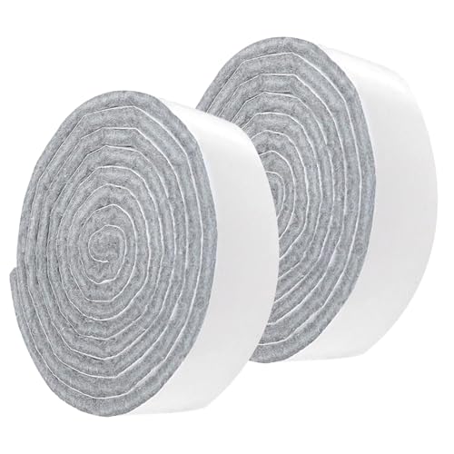 2 Rollen 100cm * 2cm filzgleiter selbstklebend,Filz selbstklebend,filzband selbstklebend,Möbelgleiter Filz Selbstklebend,Schneiden Sie Jede Form,für Stühle,Möbel,Bodenschutz(Schwarz) von KMKANPO