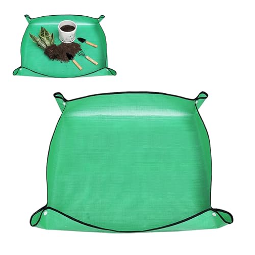 KMKANPO 66 * 66cm umtopfmatte,pflanzmatte,Pflanzen zubehör,wasserdichte Pflanzen-Umtopfmatte,tragbare Gartenmatte,Pflanzen Umtopfmatte,Verstellbare Gartenarbeitsmatte,für Umtopf,Gartenarbeit(Grün) von KMKANPO