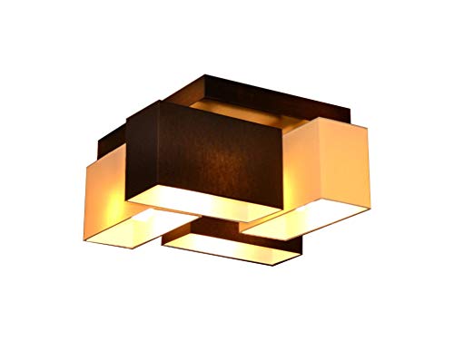 Deckenlampe Milano B4D Holz Deckenleuchte 4 flammig E14 Designer Lampe verschiedene Varianten (Creme-Braun) von KML