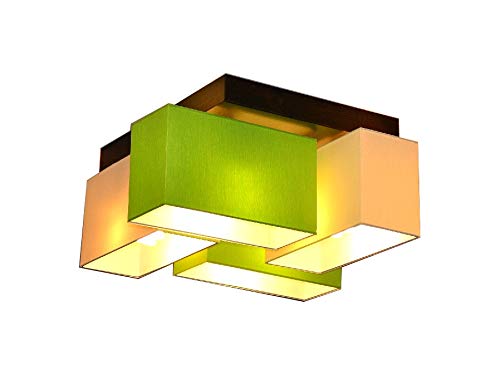 Deckenlampe Deckenleuchte Milano B4D Lampe Leuchte 4 flammig verschiedene Varianten (Creme-Grün) von KML