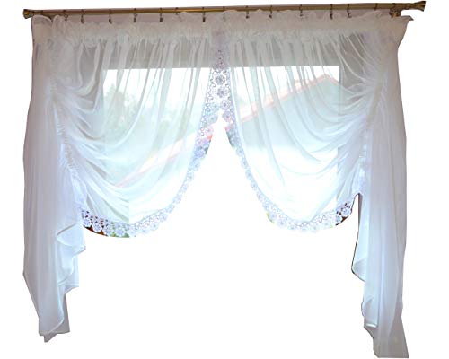 KML LB-11 Fertiggardine aus Voile Set Gardine NEU Weiß Gipüre 150x400 cm von KML