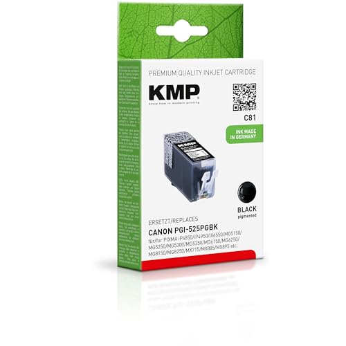 KMP Tintenpatrone passend für Canon PGI-525PGBK - für PIXMA iP4850 4950, iX6550, MG5150 8250, 715 895, etc. von KMP know how in modern printing