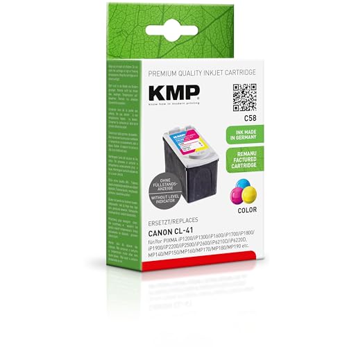 KMP C58 Gelb - Tintenpatrone Kompatibel, Refill - Cyan, Magenta, Yellow - 12 ml von KMP know how in modern printing
