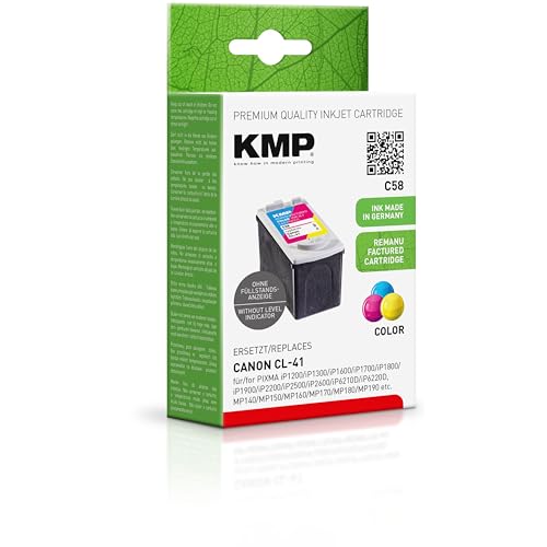 KMP Tintenpatrone passend für Canon CL41 (0617B001) 3-farbig - C58 - für PIXMA iP1200 iP1300 iP1600 iP1700 iP1800 iP1900 iP2200 iP2500 iP2600 ... etc. KMP Tintenpatrone passend für Canon CL41 (0617B001) 3-farbig - C58 - für PIXMA iP1200 iP1300 iP1600 iP1700 iP1800 iP1900 iP2200 iP2500 iP2600 ... etc. von KMP know how in modern printing