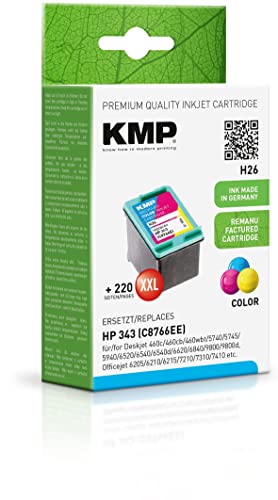 KMP Tintenpatrone für HP 343 C,M,Y (C8766EE) 3-farbig von KMP know how in modern printing