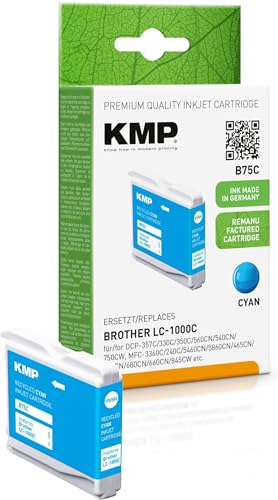 KMP Tintenpatrone ersetzt Brother LC1000C Kompatibel Einzel-Modul Cyan B75C 1035,4003 von KMP know how in modern printing
