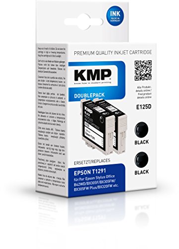 KMP Doublepack für Epson Stylus SX420W, E125D, 2 x black von KMP know how in modern printing