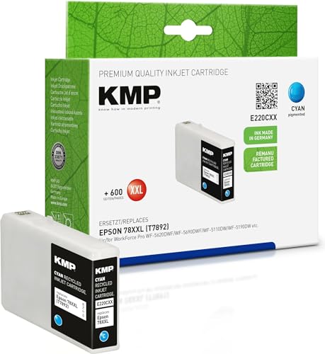 KMP E220CXX 42ml 4600Seiten Cyan Tintenpatrone, 1628,4203 von KMP know how in modern printing