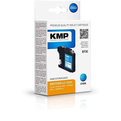 KMP Ink Cartridge for Brother LC22UC 1200 Page B73C Cyan Refilled von KMP know how in modern printing