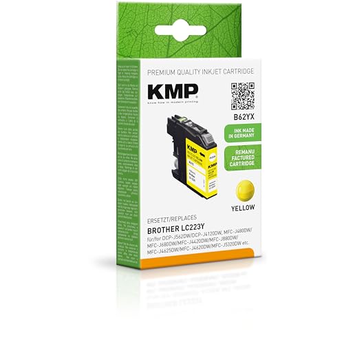 KMP Tintenpatrone passend für Brother LC223Y Yellow - B62YX - für Brother DCP J 4120 DW, DCP J 562 DW, MFC-J 1140 W, MFC-J 1150 DW, MFC-J 1170... etc. von KMP know how in modern printing