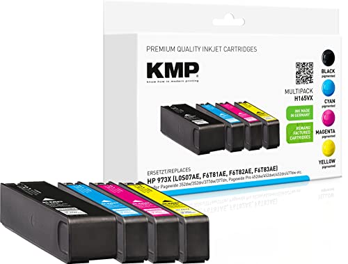 KMP Tinte Kombi-Pack ersetzt HP HP 973X Kompatibel Kombi-Pack Schwarz, Cyan, Magenta, Gelb H165VX 17 von KMP know how in modern printing