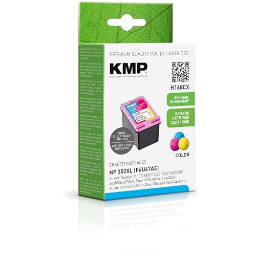 KMP Tintenpatrone für HP 302XL C,M,Y (F6U67AE) 3-farbig von KMP know how in modern printing