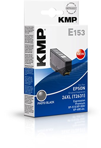 KMP Tintenkartusche für Epson Expression Premium XP-600, E153, photo black von KMP know how in modern printing