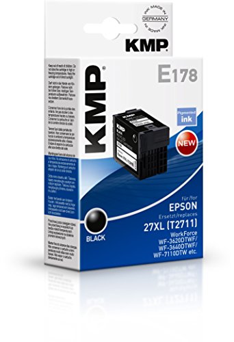 KMP Tintenkartusche für Epson WorkForce WF-3600/WF-7600, E178, black pigmented von KMP know how in modern printing