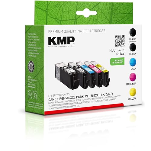 KMP Tintenpatrone für Canon 580PGBKXXL, 581BKXXL, 581CXXL Multipack von KMP know how in modern printing