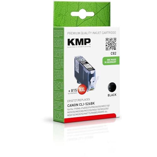 KMP Tintenpatrone passend für Canon CLI-526BK - für Canon PIXMA iP4850, iP4950, iX6550, MX715, etc. von KMP know how in modern printing