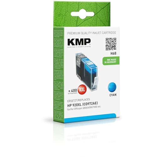 KMP Tintenkartusche für HP Officejet 6000/6500/7000, H68, cyan von KMP know how in modern printing