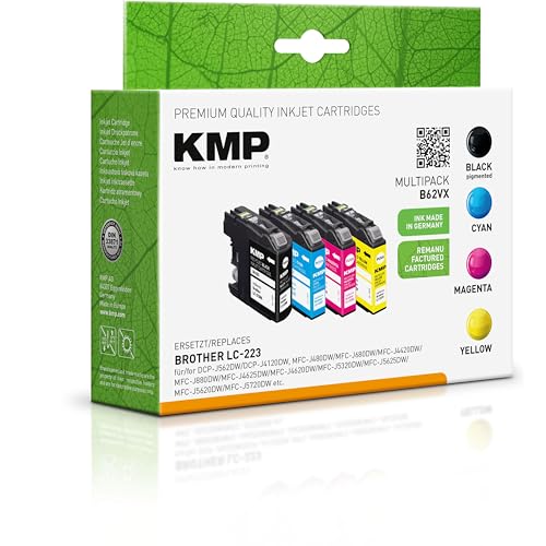 KMP Tintenpatrone passend für Brother LC223BK, LC223C, LC223M, LC223Y Multipack - B62VX - für DCP-J562DW DCP-J4120DW, MFC-J480DW MFC-J680DW MF... etc. von KMP know how in modern printing