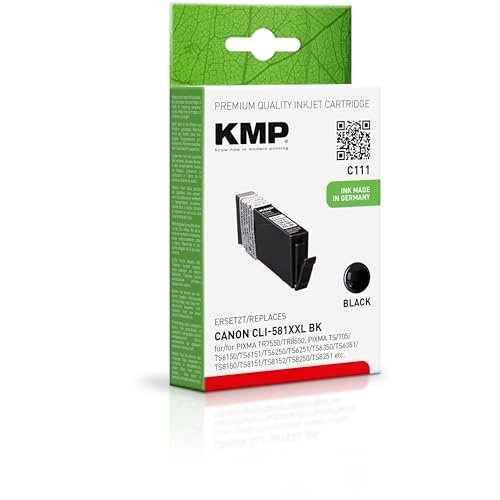 KMP Tintenpatrone für Canon 581BKXXL Black (1998C001) - für Canon PIXMA TR7550,TR8550, TS705, TS6150, TS6151, TS6250, TS6251, TS6350, TS6351 etc. von KMP know how in modern printing
