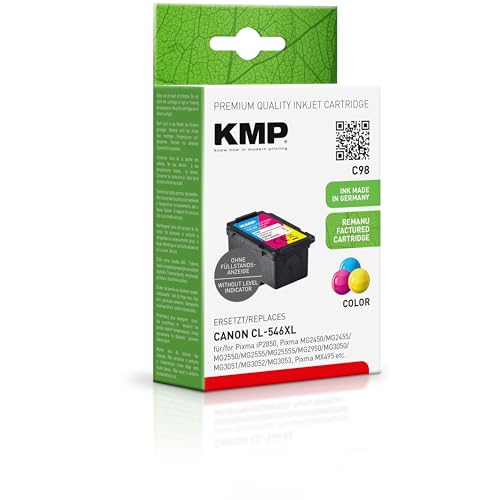 KMP Tintenpatrone passend für Canon CL-546XL (8288B001) - für Canon Pixma iP2850, MG2450, MX495, etc. von KMP know how in modern printing