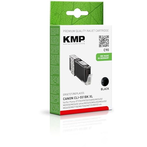 KMP Tintenkartusche für Canon Pixma IP7250/MG6350/MG7150, C90, Black von KMP know how in modern printing