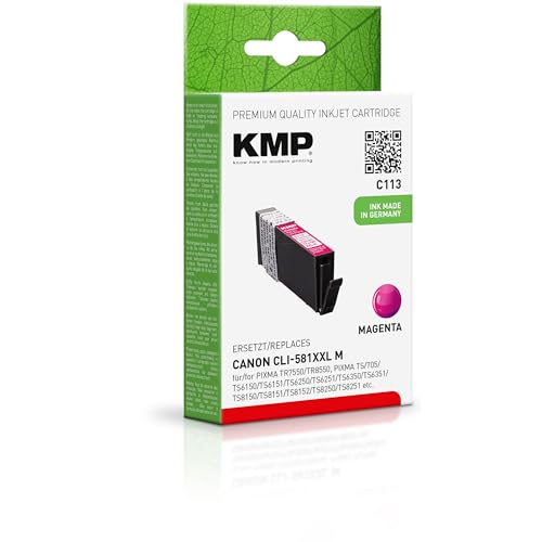 KMP Tintenpatrone passend für Canon CLI-581XXL (1996C001) mit Chip - für Canon Pixma TR 7500, 7520, 7550, 8500, 8520, 8550, 8600, 8620 etc. von KMP know how in modern printing