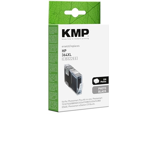 KMP Tintenpatrone passend für HP 364XL FotoBlack (CB322EE) - H63 - für HP DeskJet D 5400 D 5445 D 5460, HP OfficeJet 7515, HP PhotoSmart 7510 ... etc. von KMP know how in modern printing