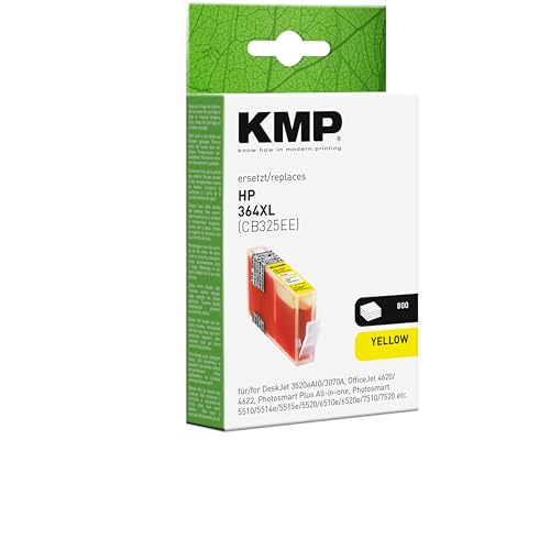 KMP Tintenpatrone passend für HP 364XL Yellow (CB325EE) - für HP DeskJet 3070 A D 5400, OfficeJet 4610 4620, PhotoSmart 5510 5514 5515 5520 55... etc. von KMP know how in modern printing