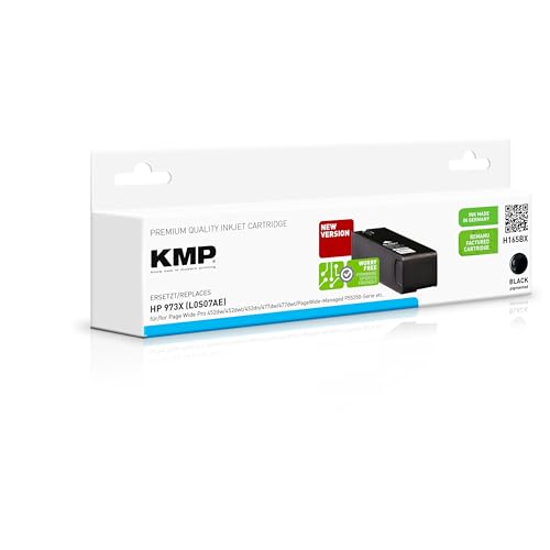 KMP Tintenpatrone passend für HP 973X Black (L0S07AE) mit neuem KMP Hybrid-Chip - H165BX - für HP Page Wide Pro 452dw, 452dwt, 452dn, 477dw... etc. von KMP know how in modern printing