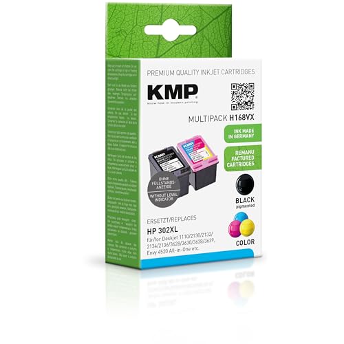 KMP Tintenpatrone für HP 302XL (F6U68AE, F6U67AE) Multipack von KMP know how in modern printing