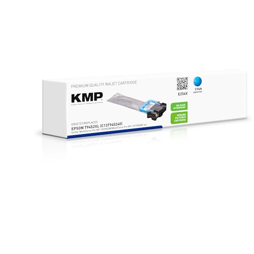 KMP Tintenpatronen für Epson T9451, T9452, T9453, T9454 - passend für Epson Workforce Pro WF-C 5210 DW 5290 DW 5290 DW BAM 5290 RDTW BAM 5290 RDW 5290 Series 5710 DWF 5790 etc. (Cyan) von KMP know how in modern printing