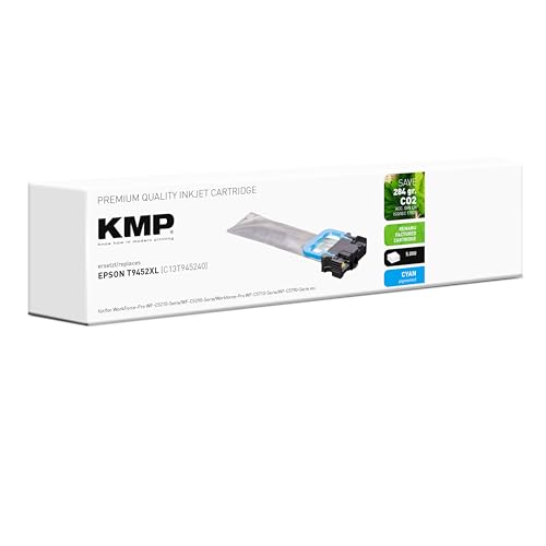 KMP Tintenpatrone passend für Epson T9452 Cyan (C13T945240) - für Epson Workforce Pro WF-C 5210 DW 5290 DW 5290 DW BAM 5290 RDTW BAM 5290 RDW ... etc. von KMP know how in modern printing