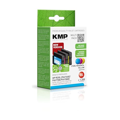 KMP Tintenpatronen passend für HP 953XL (F6U16AE, F6U17AE, F6U18AE) - für HP OfficeJet Pro 8710, etc. von KMP know how in modern printing