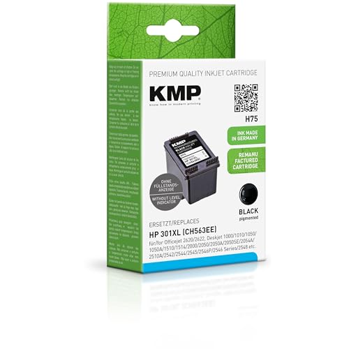 KMP know how in modern printing Druckerpatrone für HP 301 XL Schwarz - Kompatibel - Tintenpatrone für HP Deskjet 2050 - Office Druckerzubehör, 1 Stück von KMP know how in modern printing