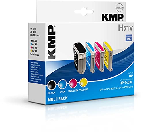 KMP know how in modern printing Vorteilspack H71V - Druckerpatrone (ersetzt HP C4906AE, HP C4907AE, HP C4908AE, HP C4909AE) - Größe XL 1715,4005, multipack von KMP know how in modern printing