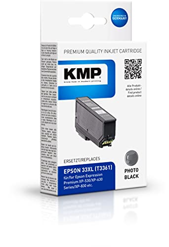 Patrone Epson 33XL (T3361) comp. photo black E222PBX von KMP know how in modern printing