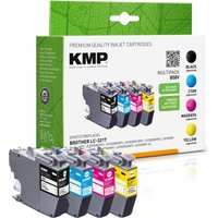 KMP Druckerpatronen B58V schwarz, cyan, magenta, gelb kompatibel zu brother LC-3217VALDR, 4er-Set von KMP