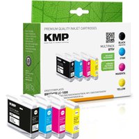 KMP Druckerpatronen B75V schwarz, cyan, magenta, gelb kompatibel zu brother LC1000VAL, 4er-Set von KMP