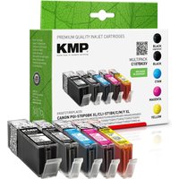 KMP Druckerpatronen C107BKXV 2x schwarz, 1x cyan, 1x magenta, 1x gelb kompatibel zu Canon PGI-570XL PGBK, CLI-571XL BK/C von KMP