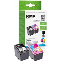 KMP Druckerpatronen H168V schwarz, color kompatibel zu HP 302XL (F6U68AE/F6U67AE), 2er-Set von KMP