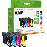 KMP B78V  schwarz, cyan, magenta, gelb Druckerpatronen kompatibel zu brother LC-1100VALBP, 4er-Set von KMP