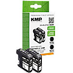 KMP Kompatibel Brother LC-123BKP2 Tintenpatrone Schwarz, Schwarz Multipack 2 Stück von KMP