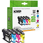 KMP Kompatibel Brother LC123VALBP Tintenpatrone Schwarz, Cyan, Magenta, Gelb Multipack 4 Stück von KMP