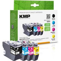 KMP Druckerpatronen B58VX schwarz, cyan, magenta, gelb kompatibel zu brother LC-3219VALDR, 4er-Set von KMP