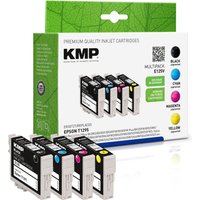 KMP Druckerpatronen E125V schwarz, cyan, magenta, gelb kompatibel zu EPSON T1295L, 4er-Set von KMP
